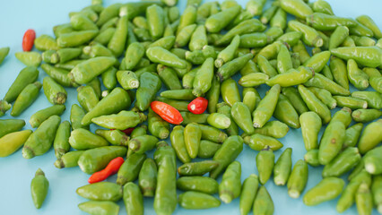 pile of green cayenne pepper