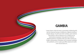 Wave flag of Gambia with copyspace background.