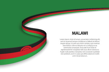 Wave flag of Malawi with copyspace background.