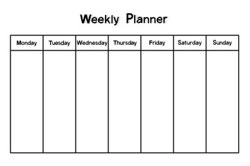Weekly Planner Template. - obrazy, fototapety, plakaty