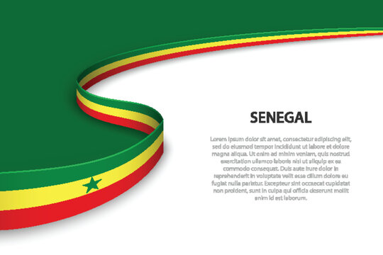 Wave flag of Senegal with copyspace background.