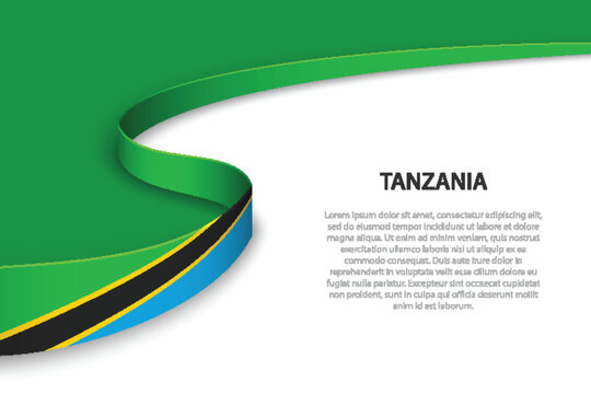 Wave flag of Tanzania with copyspace background