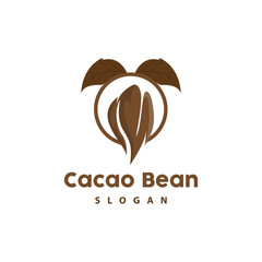 Fototapeta premium Vintage Cacao Logo, Cocoa Fruit Plant Logo, Chocolate Vector For Bakery, Abstract Line Art Chocolate Design