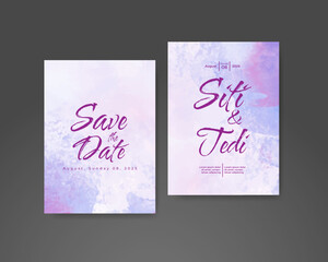Wedding invitation with abstract watercolor background