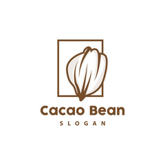 Vintage Cacao Logo, Cocoa Fruit Plant Logo, Chocolate Vector For Bakery, Abstract Line Art Chocolate Design