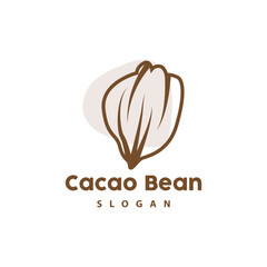 Vintage Cacao Logo, Cocoa Fruit Plant Logo, Chocolate Vector For Bakery, Abstract Line Art Chocolate Design