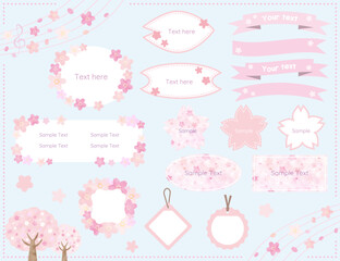 かわいい桜のフレームセット