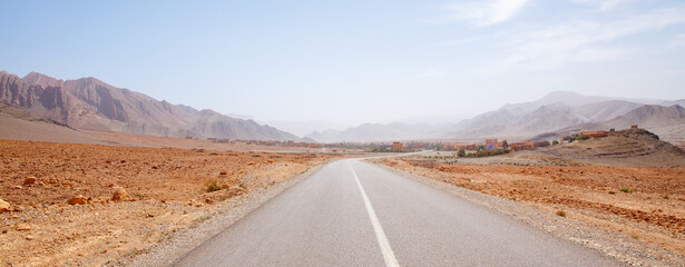 Perspective road and desert landscape- Morocco, Africa