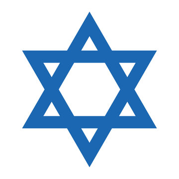 Star of David - Jewish star shape symbol, vector illustration of hexagram