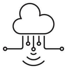 Information technology cloud network vector icon illustration
