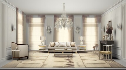 luxury elegance interior design of contemporary formal living area daylight clean and clear interior element, image ai generate