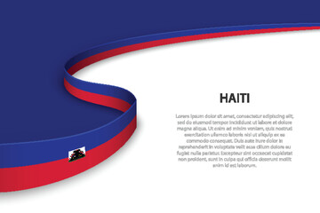 Wave flag of Haiti with copyspace background.