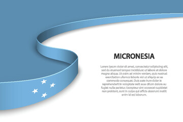 Wave flag of Micronesia with copyspace background.