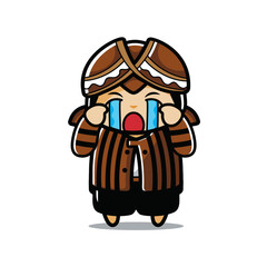 Cartion javanese mascot crying