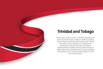 Wave flag of Trinidad and Tobago with copyspace background.