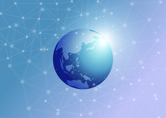 地球とネットワーク背景