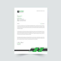 letterhead template vector, minimalist style, printing design, business template, flyer layout, green concept background