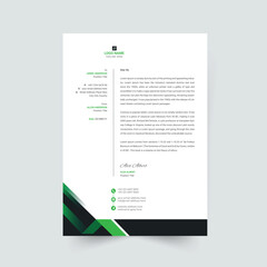 elegant green letterhead template design