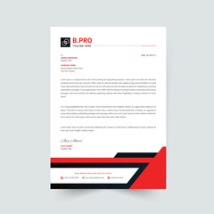 Clean and professional corporate company business letterhead template design 