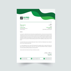 Clean and professional corporate company business letterhead template design 
