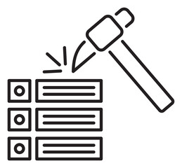 Information technology pick, data mining vector icon illustration