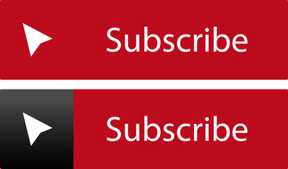 Set of buttons Subscribe. Vector red buttons with the inscription 