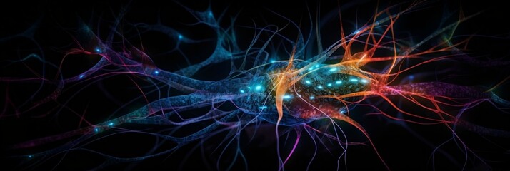 neuroscience abstract concept. generative AI - obrazy, fototapety, plakaty