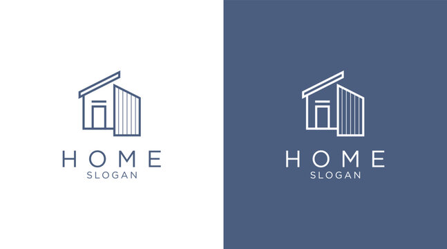 Line art icon logo of a house / home for property and interior design