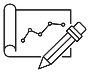 Project management pencil, project plan vector icon illustration