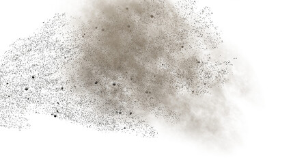 falling debris and dust, isolated on transparent background