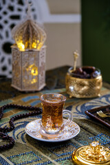 a glass of tea, ramadhan concept