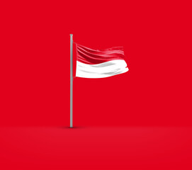 Monaco waving flag on solid ground.
