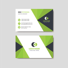 Double-sided creative business card template. landscape orientation. vertical layout. Vector illustration card
