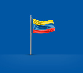Venezuela waving flag on solid ground.