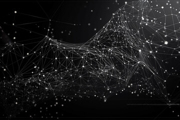 Polygonal digital background wallpaper with soft points and lines. Abstract internet technology communication network texture design. Ai generated