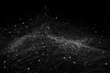 Polygonal digital background wallpaper with soft points and lines. Abstract internet technology communication network texture design. Ai generated