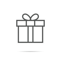 Gift box icon vector illustration. Present line concept