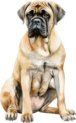 Obraz premium English Mastiff dog illustration created with Generative AI technology