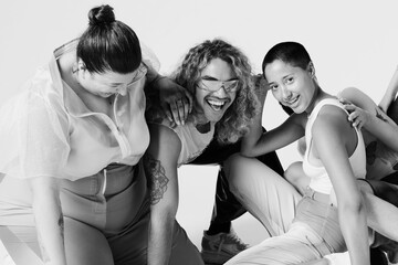 Fashion people cocept having fun in studio