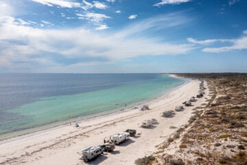 Obraz premium caravans on the beach