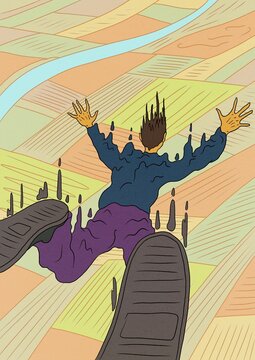 Free Falling Above the Fields