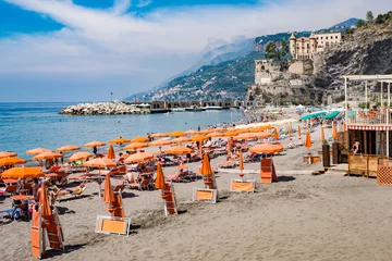 Foto op Plexiglas Positano strand, Amalfi kust, Italië La cote amalfitaine en Italie