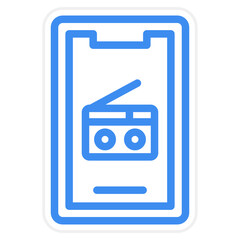 Vector Design Mobile Radio Icon Style