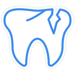 Vector Design Broken Tooth Icon Style