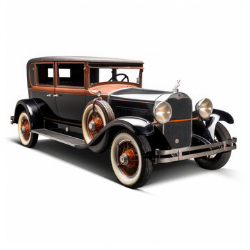 Vintage Car Illustration, 1927 Cadilac 90 Degree. Generative AI