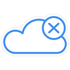 Vector Design Cloud Delete Icon Style