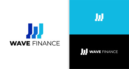 LETTER W LOGO WAVE FINANCE UNIQUE EDITABLE