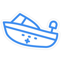 Vector Design Rescue Boat Icon Style