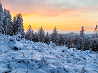sunrise in the mountains