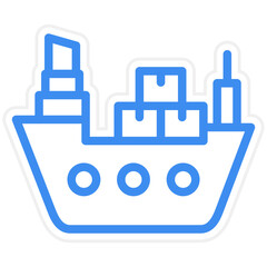 Vector Design Cargo Ship Icon Style